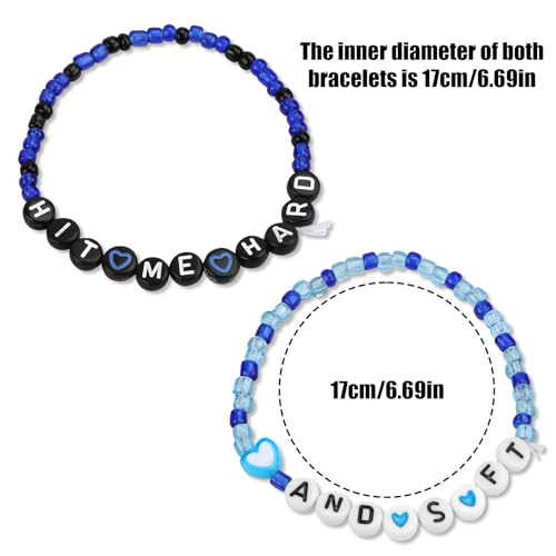 Mikovivi 2pcs Concert Merch Bracelet, 6.69in Tour Bracelets with Box Trendy Singer Concert Fans Jewelry Gifts Bracelet Concert Merch Outfit for Women