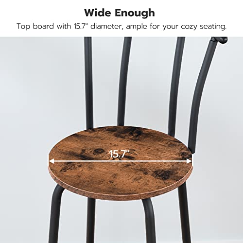 Hoobro Bar Stools, Set Of 2 Bar Chairs, 27.8 Inch High Bar Height Stools With Backrest, Breakfast Bar Chairs, Solid And Stable, Industrial Style, Easy Assembly, Rustic Brown And Black Bf04By01G1 #TOP5