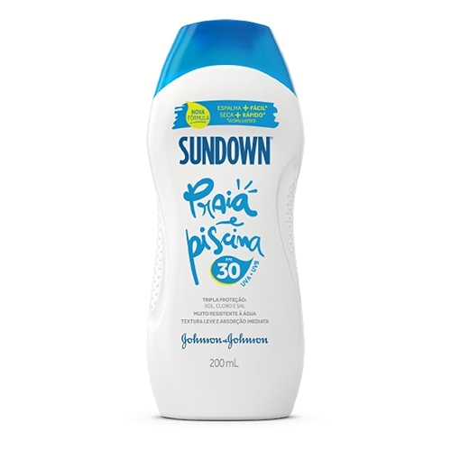 Protetor Solar Corpo e Rosto SUNDOWN® Praia e Piscina FPS 30, 200mL Protetor Solar Corpo e Rosto SUNDOWN® Praia e Piscina FPS 30, 200mL