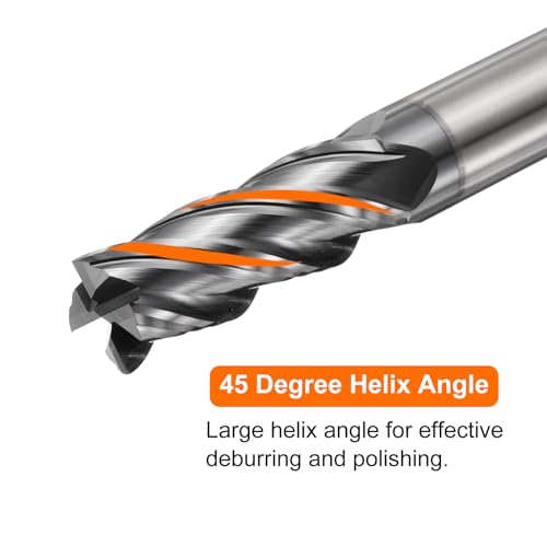 Image of HARFINGTON Carbide Square Nose End Mill Bit 16mm Cut Dia 4 Flutes TiAlN Coated Milling Cutter for Hardened Steel Metal (16mm Shank 40mm Cut Length 100mm Long 45 Degree HRC53-55)