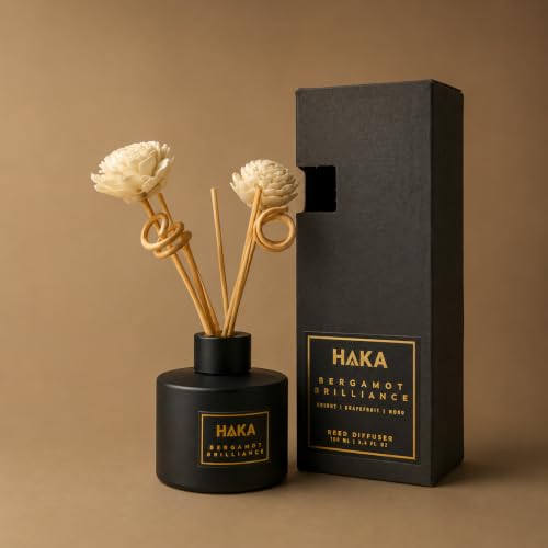 Image of Haka - Bergamot Brilliance Reed Diffuser 100ml | Luxury Citrus Home Fragrance | Aromatherapy Room Air Freshener for Home & Office Lasting Up to 60 Days