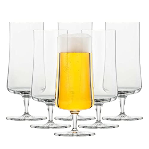 Schott Zwiesel Basic Pilsner - Juego de Vasos de Cerveza (6 Unidades), Cristal, Transparente, 7.6 x 7.6 x 17.8 cm
