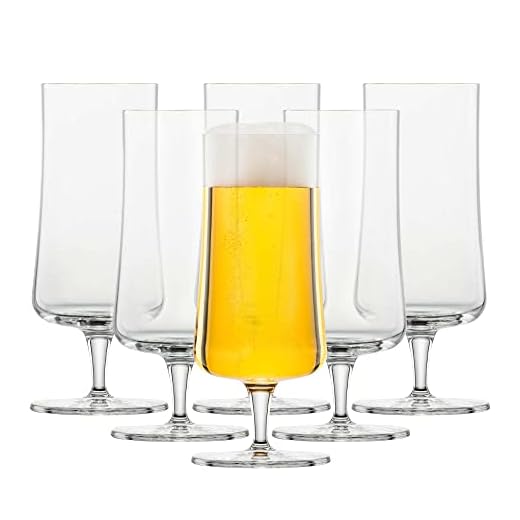 Schott Zwiesel Basic Pilsner - Juego de Vasos de Cerveza (6 Unidades), Cristal, Transparente, 7.6 x 7.6 x 17.8 cm