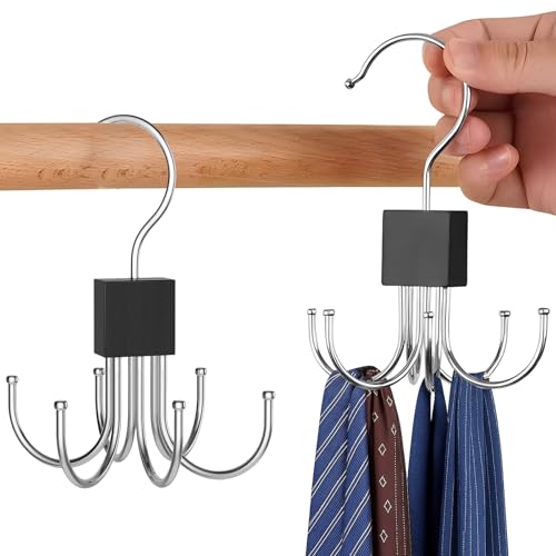 AYAWOW 2 Pack Belt Organizer & Bra Hanger for Closet Tank Top Hanger 360° Rotatable Metal Bra Organizer Storage for Belts