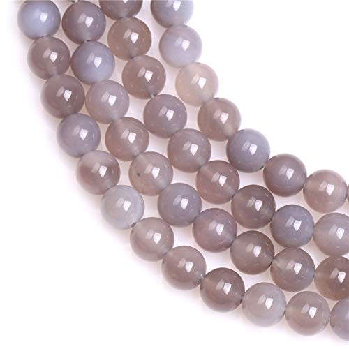 10mm Natural Gray Agate Beads Round Gemstone Loose Beads for Jewellery Making (38-40pcs/strand) - Image 4