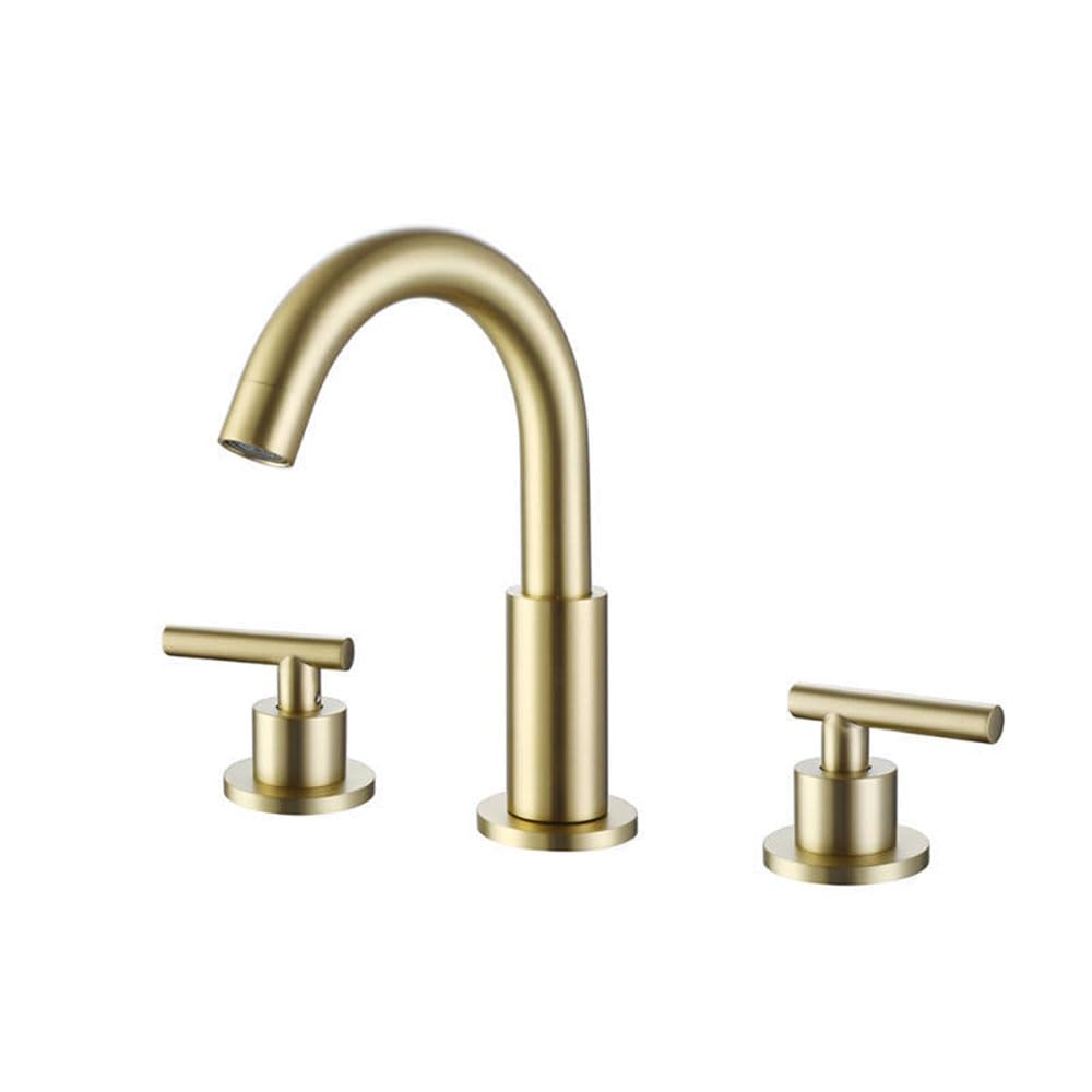 DFGHNBVC Black Brass 3 Hole Double Handle Bathroom Basin Mixer Tap Modern Sink Tap