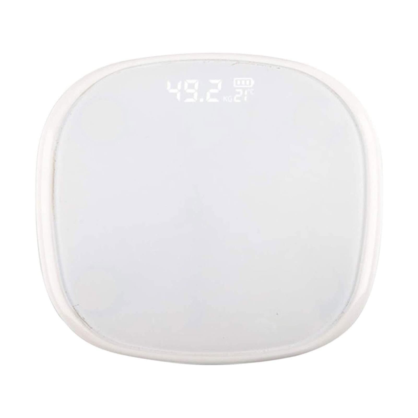 Bilancia pesapersone, bilancia digitale elettronica di precisione per il bagno, display LED retroilluminato di facile lettura, metro a nastro incluso, 400 libbre (colore: bianco) (rosa) (bianco)