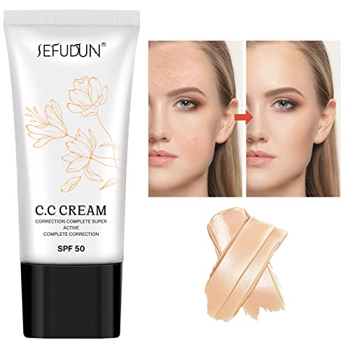 NIFEISHI CC Cream 2 Pack, Self Adjusting for Mature Skin, Super Active Foundation With SPF 50 for Face and Body Color Correcting