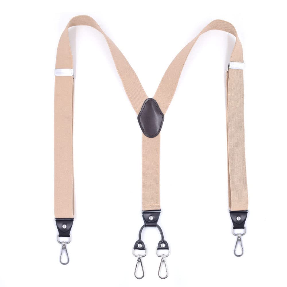 szelki, 3,5 * 125 cm Modne szelki Skórzane 4 klipsy Brace Męskie Vintage Casual Wedding Party Spodnie Pasek Prezent dla męża