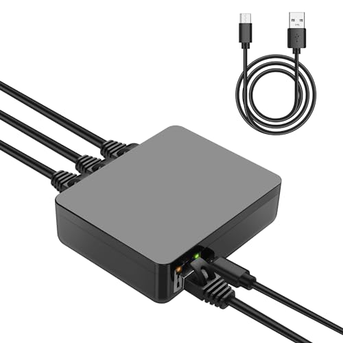 GINTOOYUN RJ45 Ethernet Splitter RJ45 Ethernet Splitter 1 à 3 sorties 1000Mbps Gigabit Switch réseau avec USB Splitter Internet Splitter pour cat5 / 5e / 6 /...