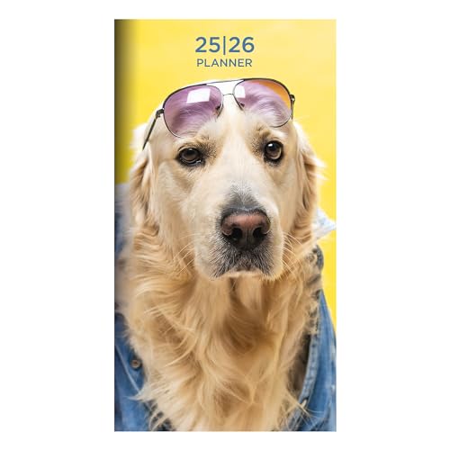 TF PUBLISHING 2025-2026 Sup Dog 2-Year Small Monthly Pocket Planner - 2-Page Large Calendar Grid and Lined Notes Section in Back - Monthly Day Planner for Purse - 3.5' x 6.5'