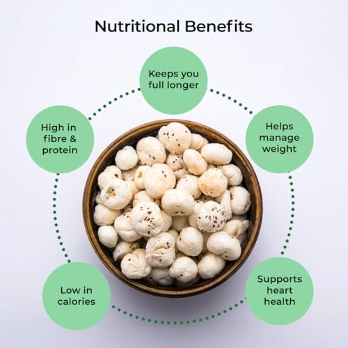 Image of Khetika Premium Mithila Makhana 100g | Dry Fruits in Fresh, Raw Foxnuts, Phool Makhana for Prasadam, Premium Lotus Puffs Seeds, Rich in Calcium, Natural & Crunchy, Fit for Fasting, Direct from Farm