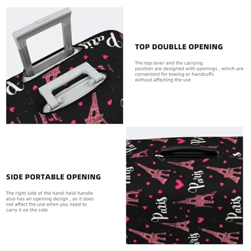 Luggage Cover Protector - Paris Eiffel Heart Print Suitcase Covers for Luggage Fit 29-32 Inch Suitcase4