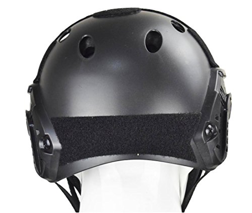 Jffcestore Pj Type Tactical Multifunctional Fast Helmet And Foldable Adjustable Half Face Mesh Mask (Black) #TOP4