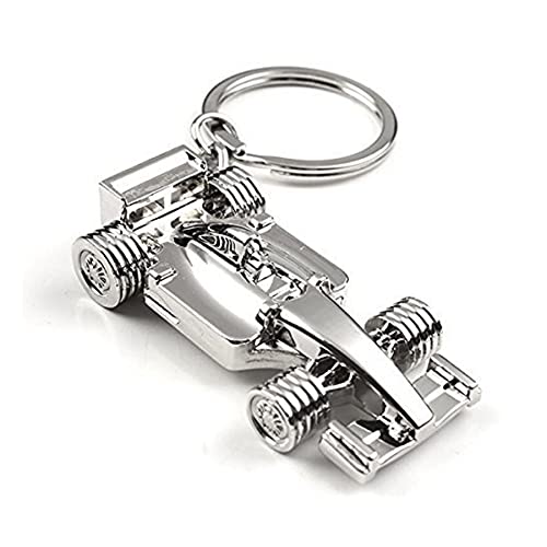 ARFUKA Keychain Zinc Alloy Racing Car Men's Gifts Jewelry keychain Key Holder Metal Keyfob Key Ring Gift for Christmas and Birthday Silver
