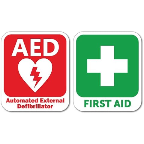 AED Defibrillator & First Aid Sticker Decal Safety Sign Car Vinyl Cover