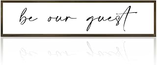 Be Our Guest Sign, Rustic Wooden Wall Decor, 14.9x3.3 inches, Pine, Words & Quotes, Bedroom Decorative Sign