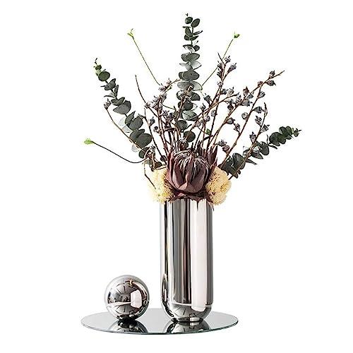 Planta Artificial Creativa Galvánica Jarrón Simulación Flor Arte Set Decoración Moderna Luz Minimalista Lujo Sala Decoración Composición Floral Árbol Artificial De Interior