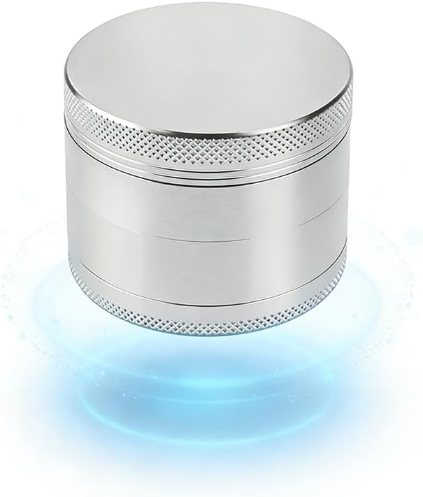 2.5-Inch Zinc Alloy Spice Grinder, Compact Portable Design with Storage Compartment, Essential Kitchen Tool - silvery