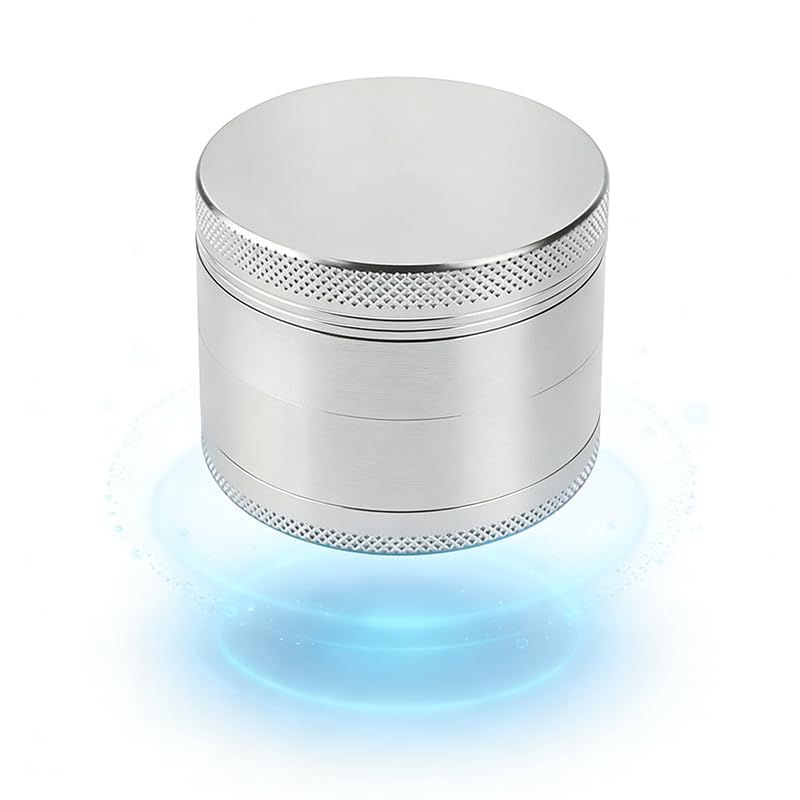 2.5-Inch Zinc Alloy Spice Grinder, Compact Portable Design with Storage Compartment, Essential Kitchen Tool - silvery