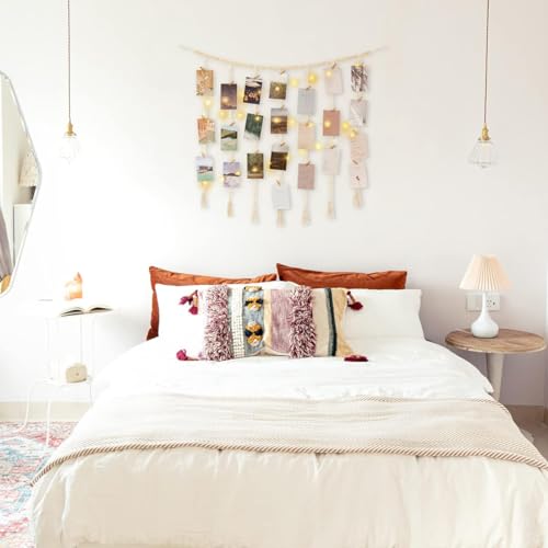Guirlande lumineuse macramé et perles bois pour chambre ado - 3