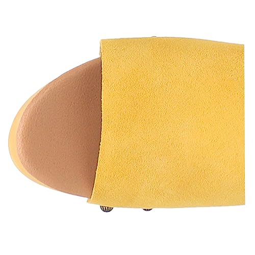 Dingo Womens Beechwood Block Casual Sandals Casual High Heel 3" & Up - Yellow - Size 9 M #TOP3