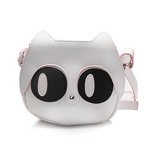 DRF Cute Cat Collection Fashion Small Purse Wallet Bag Shoulder Bag for Teen Girls Bgw2 (White)