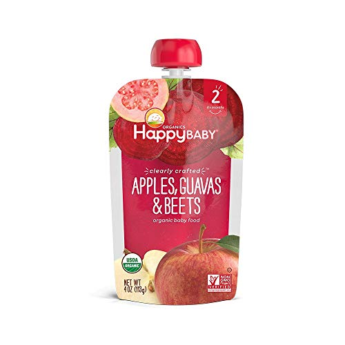 Happy Baby Organics Stage 2 Baby Food Pouches, Gluten Free, Vegan & Healthy Snack, Clearly Crafted Fruit & Veggie Puree, Fruit & Veggie Variety Pack, 4 Ounces (Pack Of 16) #TOP2