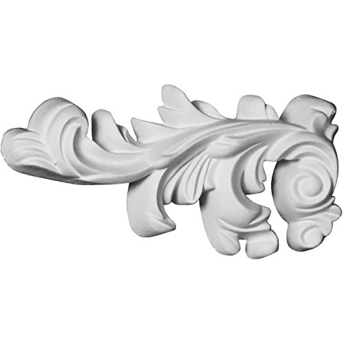 Ekena Millwork Onl03X06X01Rb-L Robin Scroll, Lefturethane Onlays, 3"W X 6 3/8"H X 7/8"P, Primed #TOP1