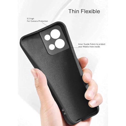 Image of BlazeTech for [ Oppo Reno 8 5G / Reno8 5G ] Liquid Silicone Back Case Cover Flexible |Inner Lining| with Camera Protection Back Cover for [ Oppo Reno 8 5G / Reno8 5G ] - Black