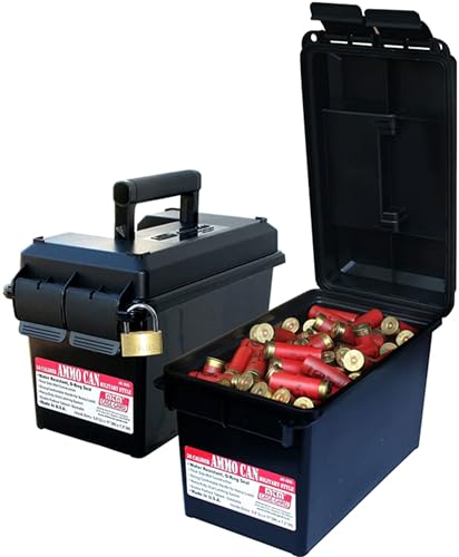 Image of MTM AC50C-40 Ammo Can, 50-Caliber, Heavy-Duty Dual Latching System, Rugged Polypropylene Plastic, O-Ring Seal System, Water Resistant, Bulk Ammo Storage, USA Made, Black