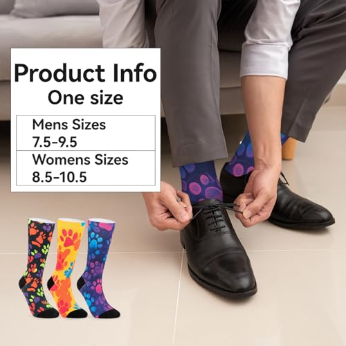 Image of Novelty Crew Socks for Unisex Wild Side with These Eye-Popping Prints 3 Pairs One Size
