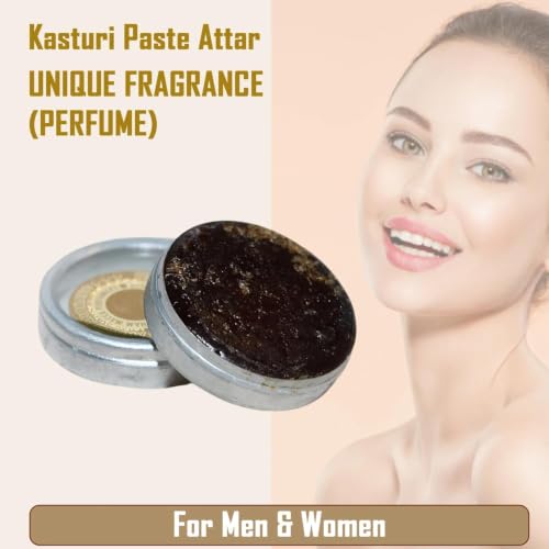 Image of Kasturi No.1 Musk Attar Cream 20g, Alcohol-Free Solid Perfume Balm for Men & Women, Concentrated Musk Ittar with Long-Lasting Fragrance, 2