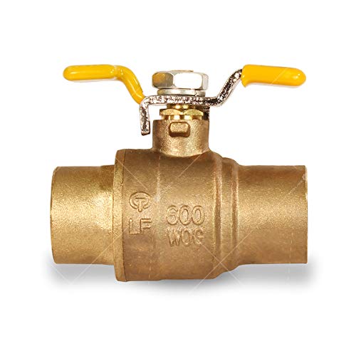 Midline Valve 837C256-Nl Premium Full Port Ball Valve With T-Handle Brass, X 3/4 In. Swt, 3/4 In. Sweat X 3/4 In. Sweat #TOP1
