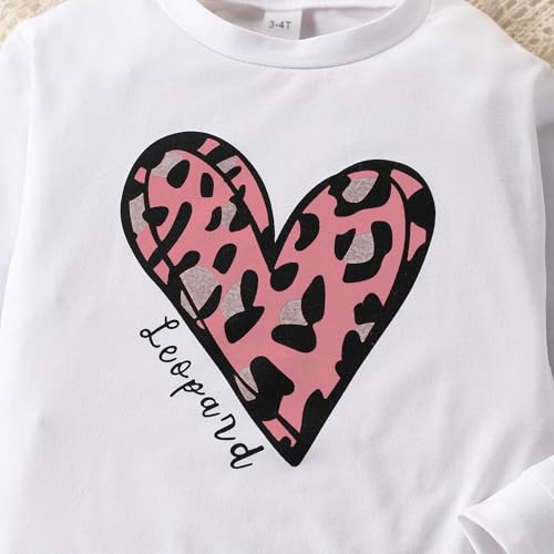 Image of Toddler Girl Clothes Long Sleeve Cartoon & Letter Graphic Top + Fruit Stationery Print Flared Leg Pants