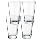 Great Credentials Pint Drinking Beer Glasses With Tuff Rim, 16 oz - Set of 4