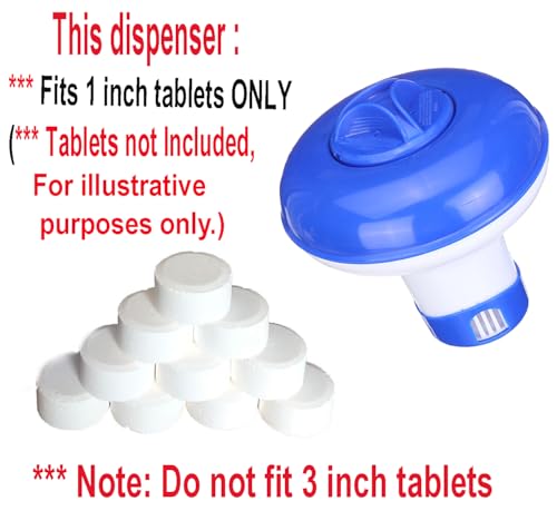 Image of PoolSupplyTown 1 inch Floating Mini Chlorine / Bromine Tablet Dispenser for Above-ground Pool, Spa, Hot Tub, Jacuzzi, and Fountain