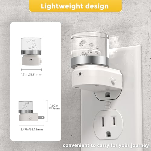 Image of L LOHAS LED Night Lights Plug into Wall, 2 Pack 3000K /4000k /5000K Adjustable Color Temperature Bubble Night Light, Dusk to Dawn Sensor for Hallway, Bathroom, Rooms