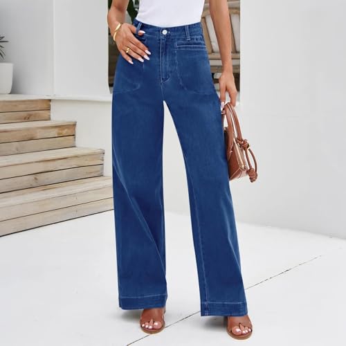 Wide Leg Jeans Women High Waisted Tall Trouser Jean Trendy Loose Stretchy 90s Mom Jeans Denim Pants2