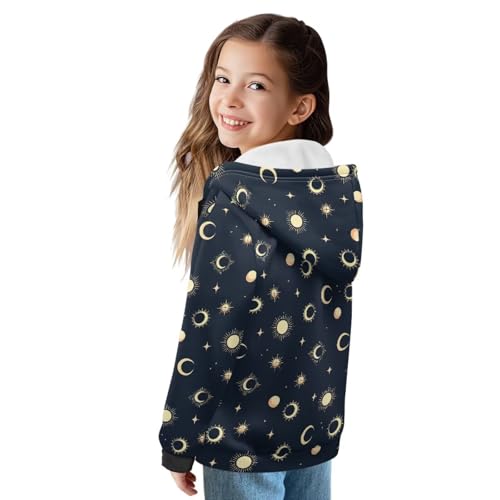 Girls Boys Zipper Long Sleeve Elastic Sweatshirt Sports Football Athletic Hooded Casual Fleece Soft Coat3