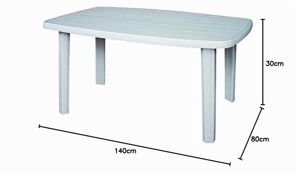 Areta - Tavolo Rettangolare, da Esterni, Modello: Sorrento, Dimensioni di 140 x 80 x 72 cm, RIF. AR005