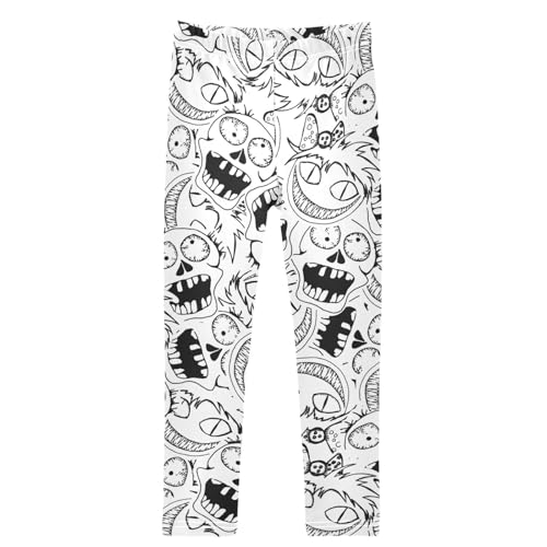 Girls' Leggings Skull Crazy Zombie Ankle Length Printed Leggings Comfort Pants for Kids 4-10 Years