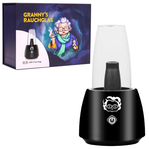 Granny's® Kräuter-Rauchglas 2.0 | Edles Glas mit LED-Beleuchtung | Für Blüten, Wax, Carts | Ultimatives Erlebnis | Verdampfer für Kräuter | Elektrobong für Kräuter | Kein Nikotin | Vapo-Bong Vaporizer