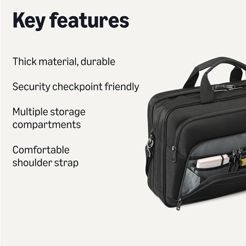 Amazon Essentials Checkpoint Friendly Laptop Briefcase, 16 inch, Black - image 2