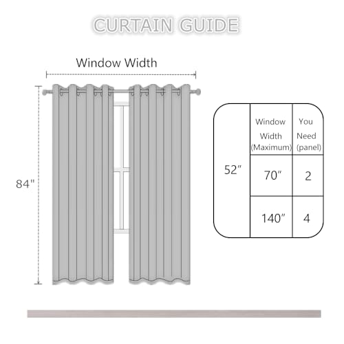 Image of LEMOMO Light Beige Blackout Curtains 52 x 84 Inch Long Beige Curtains Set of 2 Panels Room Darkening Curtains for Living Room