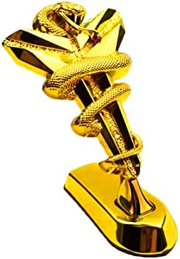 Kobe Black Mamba Logo 3D Metal Car Hood Ornament, Self Adhesive Car Motorcycles Hood Decoration, Car Bonnet Decoration Styling Suitable for All Types of Cars (Gold)