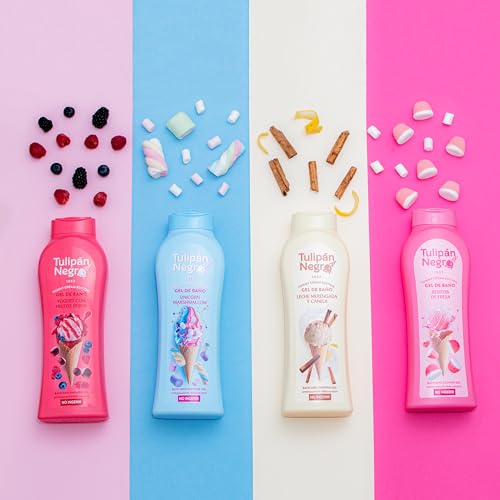 Tulpe Schwarz - Feuchtigkeitsspendendes Duschgel Erdbeerküssen, 650 ml, intensiv parfümiert