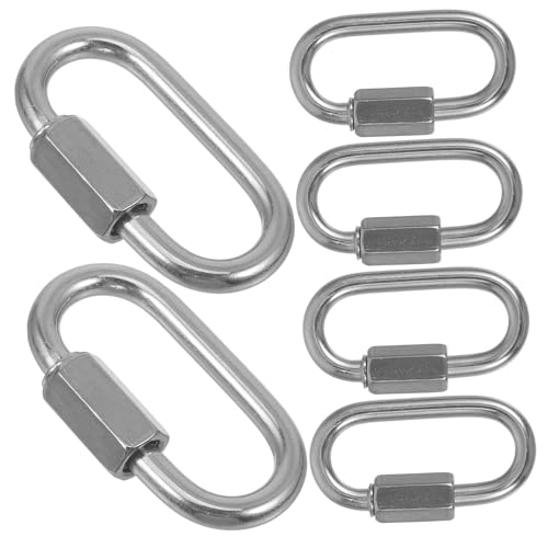 SOLUSTRE Metal Link Connectors Quick Link Chain Connector Stainless Steel 6pcs Set Easy to Use Sturdy for Outdoor Activities