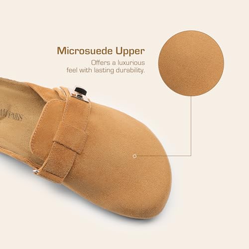 DREAM PAIRS DREAM PAIRS Women's Clogs for Women Mules Cork Footbed Slip-On Shoes with Arch Support,Size 6,Brown,SDML2406W