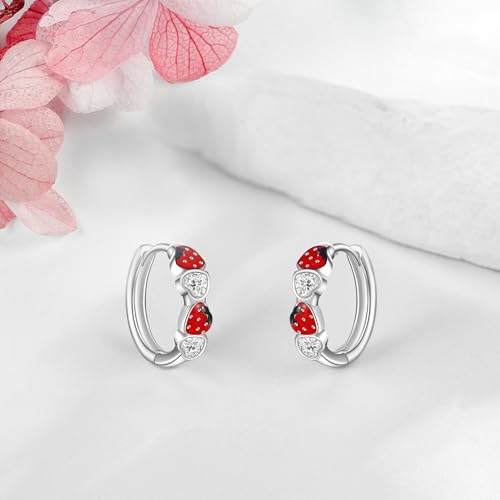Strawberry Earrings Sterling Silver Strawberry Hoop Earrings Fruit Jewelry Gifts for Women4